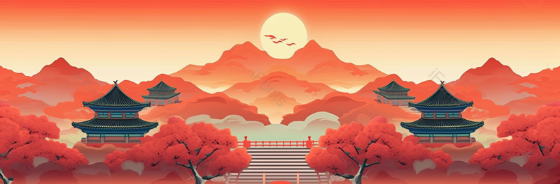 中国风远山建筑风尚背景,插画/手绘图,插画/手绘图库,插画/手绘图下载,插画/手绘